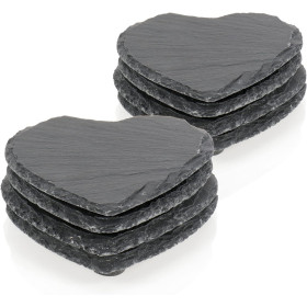 8 Sous-verre en Ardoise en Forme de Cœur 10 cm |Personnalisation