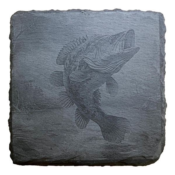 4 Dessous de Verre Carré en Ardoise 10 cm à Personnaliser