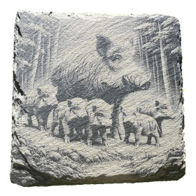 8 Dessous de Verre Carré en Ardoise 10 cm à Personnaliser