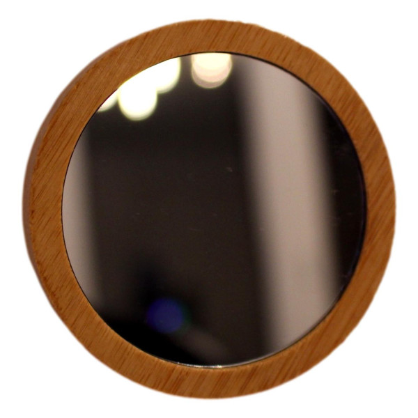Mini Miroir en Bois de Bambou Personnalisable - Gravure Unique