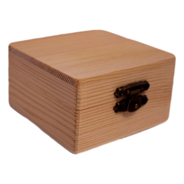 Boîte à bijoux carrée en bois personnalisée – Cadeau unique