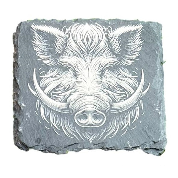 4 Dessous de Verre Carré en Ardoise 10 cm à Personnaliser