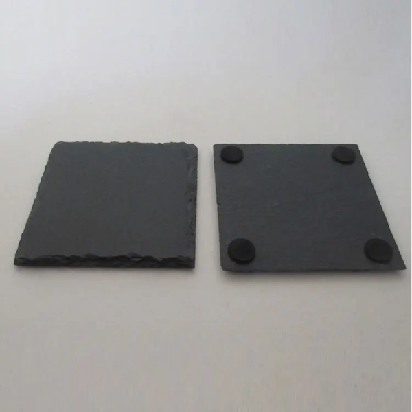 8 Dessous de Verre Carré en Ardoise 10 cm à Personnaliser