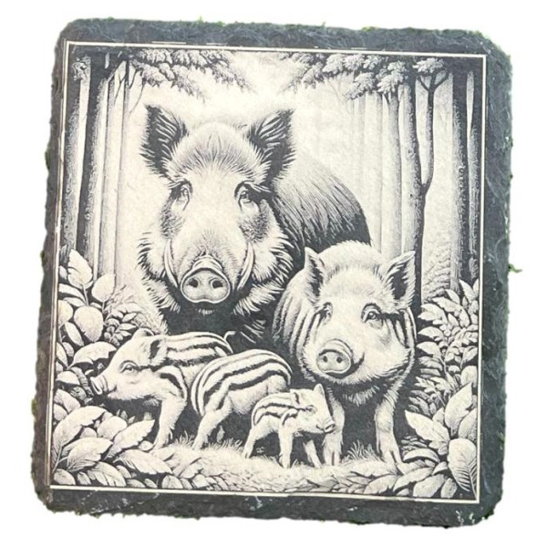 Dessous de Verre Carré en Ardoise 10 cm à Personnaliser