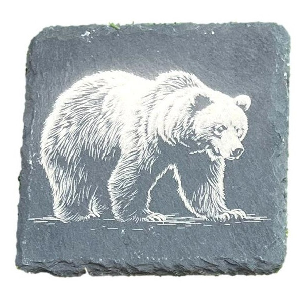 8 Dessous de Verre Carré en Ardoise 10 cm à Personnaliser