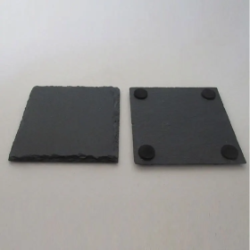 6 Dessous de Verre Carré en Ardoise 10 cm à Personnaliser