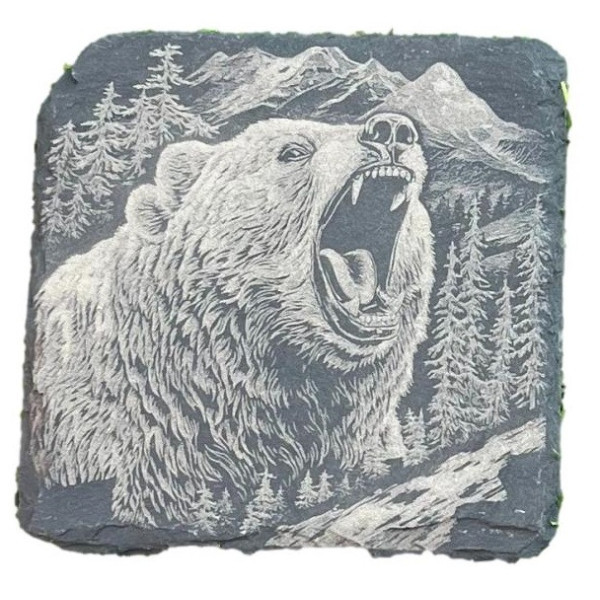 Dessous de Verre Carré en Ardoise 10 cm à Personnaliser