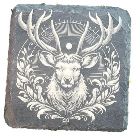 6 Dessous de Verre Carré en Ardoise 10 cm à Personnaliser