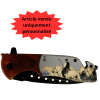 Couteau Camargue décor Chevaux personnalisable - Gravure laser