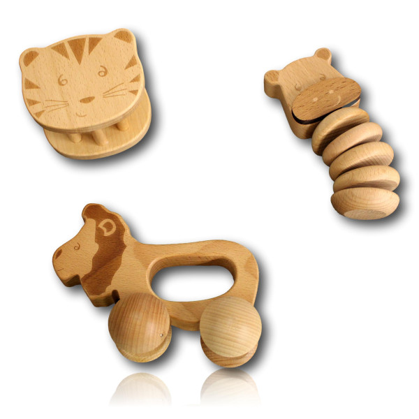 Valise en Bois Bébé Personnalisée avec Accessoires Gravés - Cadeau