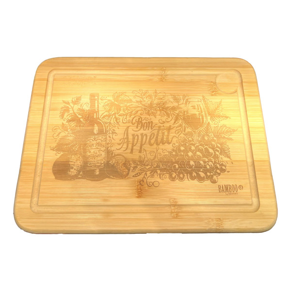 Planche à découper en Bambou Personnalisable avec Rigole à Jus