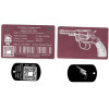 Gravure Laser Licence Tir rose FFTir+Porte clé TAG Militaire Noir
