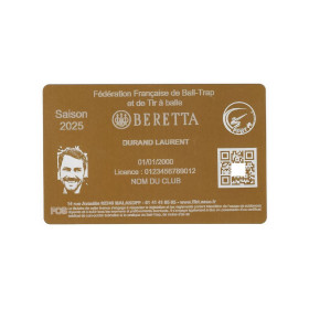Licence de Ball-Trap doré en aluminium gravé au laser - Format CB