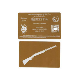 Licence de Ball-Trap en aluminium doré gravé au laser - Format CB