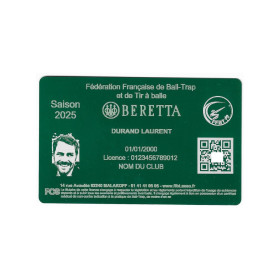 Licence de Ball-Trap vert en aluminium gravé au laser - Format CB