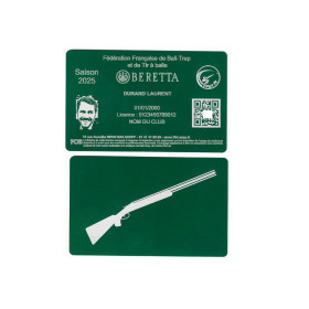 Licence de Ball-Trap en aluminium vert gravé au laser - Format CB
