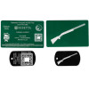 Gravure Laser Licence Tir FFBT vert  + Porte clé TAG Militaire Noir