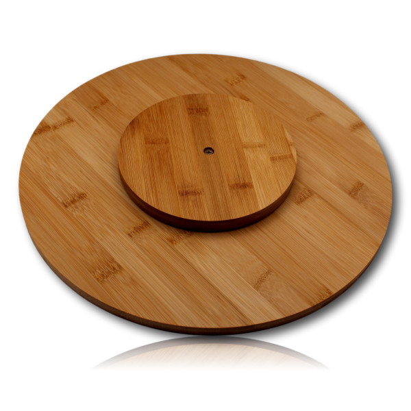 Plateau en bambou rotatif personnalisable - Diamètre 35 cm