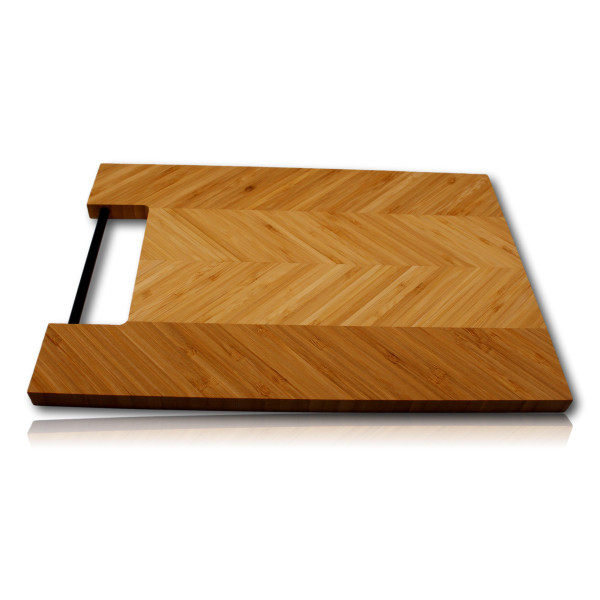 Planche à découper en bambou avec poignée métal - Personnalisable