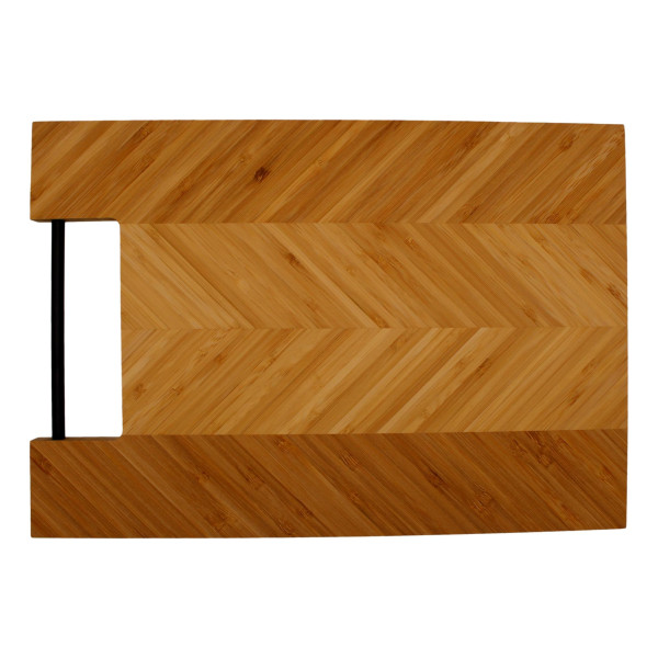 Planche à découper en bambou avec poignée métal - Personnalisable