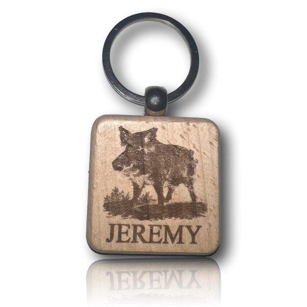 Porte Clés en Bois Carré à Personnaliser - Idéal pour Cadeaux et Promo