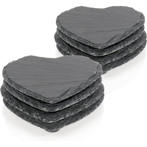 Sous-verre en Ardoise en Forme de Cœur 10 cm |Personnalisation Gravure