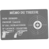 Mémo tireur sportif FFT ou FFBT en aluminium gravé au laser Recto