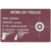 Mémo tireur sportif FFT ou FFBT en aluminium gravé au laser Recto