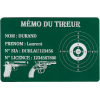 Mémo tireur sportif FFT ou FFBT en aluminium gravé au laser Recto