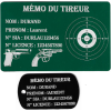 Gravure Laser Mémo tireur sportif (FFT ou FFBT) + Porté clé TAG