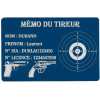 Mémo tireur sportif FFT ou FFBT en aluminium gravé au laser Recto