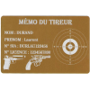 Mémo tireur sportif FFT ou FFBT en aluminium gravé au laser Recto