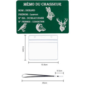 Mémo tireur sportif FFT ou FFBT en aluminium gravé au laser Recto