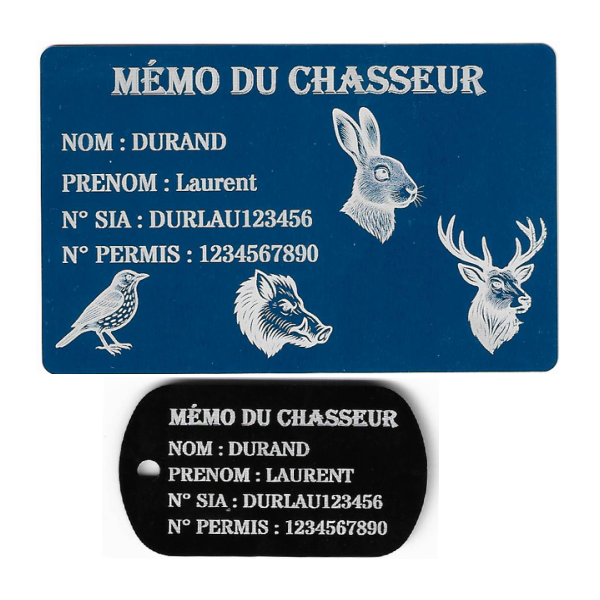 Gravure Laser Mémo tireur sportif (FFT ou FFBT) + Porté clé TAG