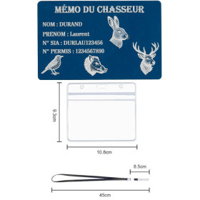 Mémo tireur sportif FFT ou FFBT en aluminium gravé au laser Recto