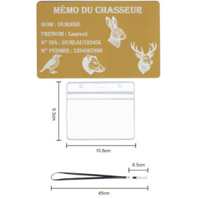 Mémo tireur sportif FFT ou FFBT en aluminium gravé au laser Recto