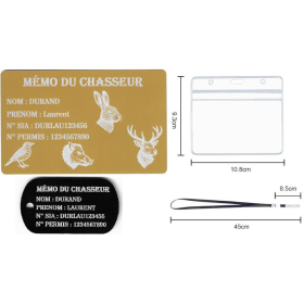 Gravure Laser Mémo tireur sportif (FFT ou FFBT) + Porté clé TAG