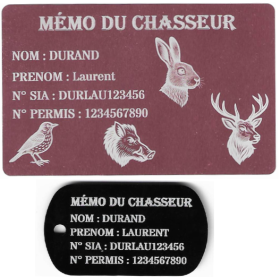 Gravure Laser Mémo tireur sportif (FFT ou FFBT) + Porté clé TAG