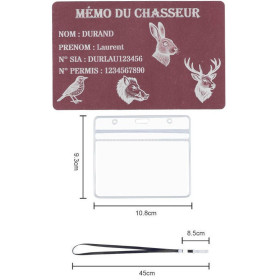 Mémo tireur sportif FFT ou FFBT en aluminium gravé au laser Recto