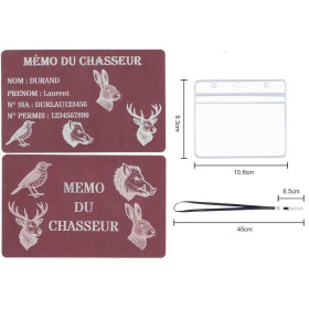 Gravure Laser Mémo tireur sportif (FFT ou FFBT) + Porté clé TAG