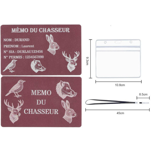 Gravure Laser Mémo tireur sportif (FFT ou FFBT) + Porté clé TAG