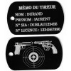 Mémo tireur porte-clé TAG militaire FFT ou FFBT en aluminium gravé R/V