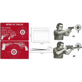 Mémo tireur sportif FFT ou FFBT en aluminium gravé au laser R / V