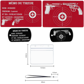 Gravure Laser Licence Tir Sportif FFTir + Porte clé TAG Militaire Noir