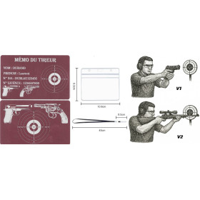 Mémo tireur sportif FFT ou FFBT en aluminium gravé au laser R / V