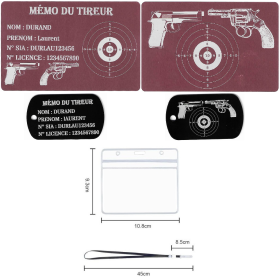Gravure Laser Licence Tir Sportif FFTir + Porte clé TAG Militaire Noir