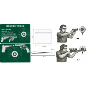 Mémo tireur sportif FFT ou FFBT en aluminium gravé au laser R / V
