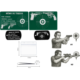Gravure Laser Licence Tir Sportif FFTir + Porte clé TAG Militaire Noir