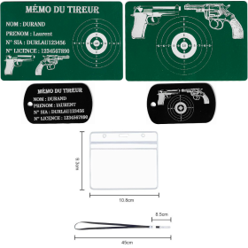 Gravure Laser Licence Tir Sportif FFTir + Porte clé TAG Militaire Noir