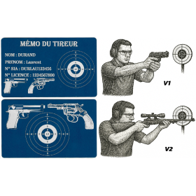 Mémo tireur sportif FFT ou FFBT en aluminium gravé au laser R / V